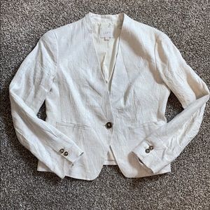 Ann Taylor Loft cream 1-button blazer